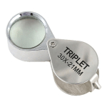 LOUPE PLIANTE EN MÉTAL POUR BIJOUX, 20X LENTILLE EN VERRE MÉTAL ARGENT