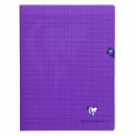 CAHIER PIQUÉ MIMESYS 24X32CM 48 PAGES GRANDS CARREAUX COUVERTURE POLYPROPYLÈNE COULEUR ALÉATOIRE - VIOLET - LOT DE 10