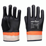 LOT DE 5 - PORTWEST A402 GANT PVC GRIP SANDY DOUBLE ENDUCTION NOIR/ORANGE - TAILLE XXL