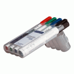 MARQUEUR EFFAÇABLE RECHARGEABLE STAEDTLER LUMOCOLOR 351 POINTE OGIVE 2 MM - POCHETTE DE 4 COULEURS ASSORTIES