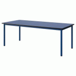 TABLE MALIBU 180X80 T4 4P STR ANTIB BLEU U525/NOIR BLEU 5005