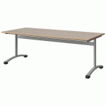 TABLE MALIBU 180X80 T4 DL STRA ALAISÉ ACACIA/GRIS 9006