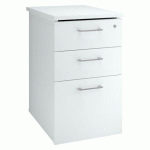 CAISSON HAUTEUR BUREAU BOIS ECLA P 60 CM 3 TIROIRS BLANC