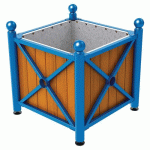 JARDINIÈRE AC/BOIS PROVINCE BOULE 80X80 CM CHÊNE/BLEU 5010 - PROCITY