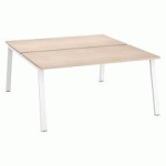 PÔLE DE 2 BUREAUX DROITS CHÊNE CLAIR L 160 X P 80 CM PIÉTEMENT MÉTAL BLANC - ARCH
