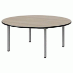 TABLE MALIBU Ø 120 T1 4P STRA ACACIA/NOIR GRIS 9006