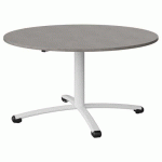 TABLE MALIBU Ø 120 T4 PC STRA ABS BÉTON F186/BLC 9016