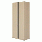 ARMOIRE HAUTE BOIS PORTES BATTANTES H 190 X L 81 CM ONYX CHÊNE CLAIR