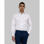 J.HARVEST & FROST RB20 TWILL CHEMISE SLIM FIT HOMMES BLANC/MARINE - TAILLE XS