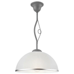 LAMKUR LIGHTING - RETRO II NEW COLOURS PLAFONNIER DOME SUSPENSION ARGENT, 1X E27