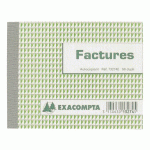 LOT DE 5 - MANIFOLD FACTURE EXACOMPTA AUTOCOPIANT 10,5 X 13,5 CM 50 PAGES DOUBLE EXEMPLAIRES