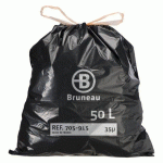 SAC POUBELLE 50 LITRES QUALITÉ SUPÉRIEURE À LIENS COULISSANTS BRUNEAU GRIS - 100 SACS