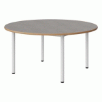 TABLE MALIBU Ø 120 T3 4P STRA ALAISÉ BÉTON F186/BLC 9016