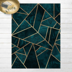 TAPIS EN VINYLE - ELISABETH FREDRIKSSON - DARK TURQUOISE WITH GOLD - PORTRAIT 4:3 DIMENSION HXL: 100CM X 75CM