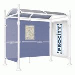 ABRI BUS PROVINCE 2.50M VITRINE 1 BARD LAT. BOULE BLANC 9010 - PROCITY