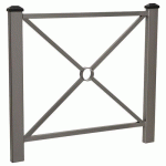 BARRIÈRE PAGODE 1.08 M - 2 POMMEAUX NOIRS ZINC GRIS PROCITY - PROCITY