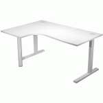 BUREAU COMPACT 90° GAUCHE AVEC PIED L MÉTAL - 160CM - BLANC - ARTARREDI