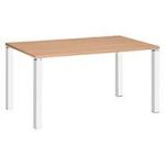 BUREAU DROIT L 140 CM CHÊNE CLAIR EXPRIM PIÈTEMENT MÉTAL BLANC