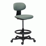 CHAISE HAUTE ZERTY TISSU VERT FONCÉ - DOSSIER BAS - SANS ACCOUDOIRS - MÉCANISME HAUT/BAS - PIEDS NOIR