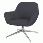FAUTEUIL CITY DOSSIER BAS PIED ALU TISSU ANTHRACITE - QUADRIFOGLIO