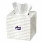 LOT DE 10 - MOUCHOIRS TORK BOÎTE CUBE DOUX BLANC, PREMIUM, 2 PLIS, 100 FEUILLES