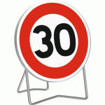 PANNEAU DE SIGNALISATION TEMPORAIRE B14  LIMITATION 30KM/H RÉTRORÉFLÉCHISSANT TALIAPLAST