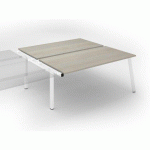 PÔLE DE 2 BUREAUX ECLA CHÊNE GRIS L 180 X P 80 CM PIÈTEMENT MÉTAL BLANC - ÉLÉMENT SUIVANT