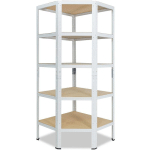 SHELFPLAZA - HOME 200X70X40 CM ÉTAGÈRE D'ANGLE BLANC / ETAGERE ANGLE EN METAL 5 NIVEAUX / ETAGÈRES D'ANGLE AVEC CAPACITÉ CHARGE 175KG PAR NIVEAU /