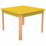 TABLE ERGO CARRÉE T0 - JAUNE/HÊTRE - MANUTAN COLLECTIVITÉS