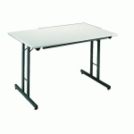 TABLE PLIANTE MULTI-USAGES L 120 X P 80 CM GRIS / PIED ANTHRACITE