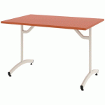 TABLE TIM 160X80 CM T4 - DL - PLAT STRAT ABS - ORANGE DE SIENNE/BLANC - RODET