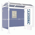 ABRI BUS PROVINCE 2.50 M CAISSON 1 BARDAGE INOX BLANC 9010 - PROCITY