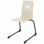 CHAISE COQUE YOGA PIÈTEMENT LUGE ACIER - BLANC PASTEL/CARBONE - RODET