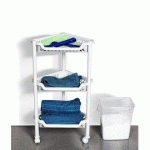 LOT DE 2 - CHARIOT DE RANGEMENT, À 3 CORBEILLES, BLANC