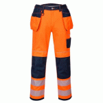 PORTWEST T501 PANTALON HV PW3 POCHES FLOTTANTES ORANGE/MARINE - TAILLE 34 - STANDARD