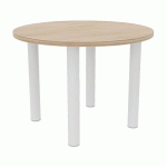 TABLE DE RÉUNION 4 PIEDS Ø 120 CM ORME/BLANC - QUADRIFOGLIO