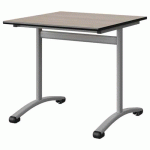 TABLE MALIBU 80X80 T6 DL STRA ACACIA/NOIR GRIS 9006 - MANUTAN EXPERT