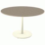 TABLE MENORCA Ø 120 T6 ÉP 24 MM STRA ABS CHÊNE B./BEIGE 1013 - MOBIDECOR