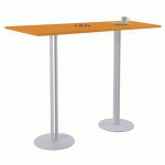 TABLE ROXANE 140 X 40 X 74 CM 2 PIEDS MIEL SUCRÉ/GRIS