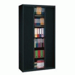 ARMOIRE HAUTE À RIDEAUX DÉMONTABLES CLASSIQUES 220 X 100 CM NOIR