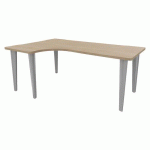 BUREAU EVIDENCE ASYMÉTRIQUE 180X120 RETOUR G CHÊNE NATUREL/ALU - VINCO