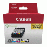 CANON PGI 570 + CLI 571 PACK DE 5 CARTOUCHES - 2 NOIRES + 3 COULEURS POUR IMPRIMANTES JET D