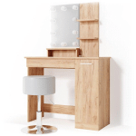 VICCO - COIFFEUSE JULIA GOLDKRAFT AVEC TABOURET ET ÉCLAIRAGE LED