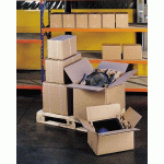 LOT DE 20 - CARTON CAISSE AMÉRICAINE KRAFT BRUN DOUBLE CANNELURE L 35 X L 35 X H 23 CM