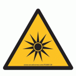 LOT DE 8 - SIGNALÉTIQUE DE DANGER - RAYONNEMENT OPTIQUE - W027 - ISO 7010 - VINYLE - 100 MM