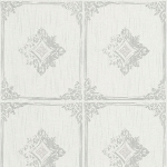 PAPIER PEINT BAROQUE TAPISSERIE BAROQUE PAPIER PEINT INTISSÉ GRIS BLANC - 10,05 X 0,53 M - BRICOFLOR