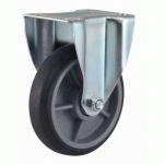 ROULETTE FIXE BANDAGE CAOUTCHOUC ÉLASTIQUE GRIS 150MM 180KG