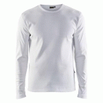 T-SHIRT MANCHES LONGUES COL ROND BLANC TAILLE XL - BLAKLADER