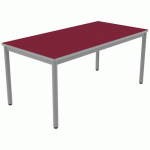 TABLE CARÉLIE 160X80 T5 - 4P STRAT POLYU. CERISE GRIS/9006 - MOBIDECOR