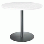 TABLE DE RÉUNION RONDE BLANC Ø 100 CM - PIÉTEMENT ANTHRACITE - ARCH